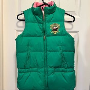Ralph Lauren Vest Kelly green and pink reversible size large NWT